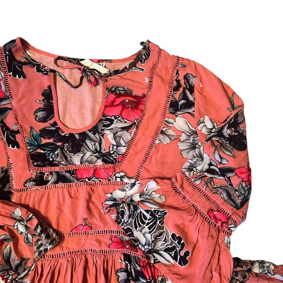 Jaase Floral Print Boho Cropped Quarter Sleeve S - Picture 2 of 6